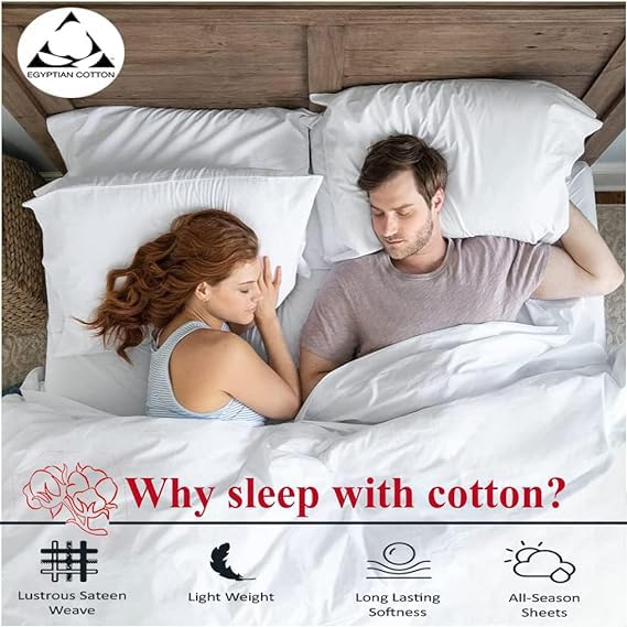 Silentnight Queen Size 4-teiliges Bettwäsche-Set Hotel Luxus Glatt & Weich Bettlaken 100% Ägyptische Baumwolle 800 Fadenzahl Bettlaken 26 Zoll Tiefe Tasche