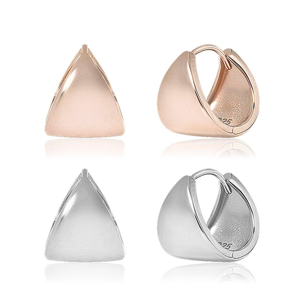 92.5 Silver Minimal Bloom One-Touch Ring Earrings Lea0042