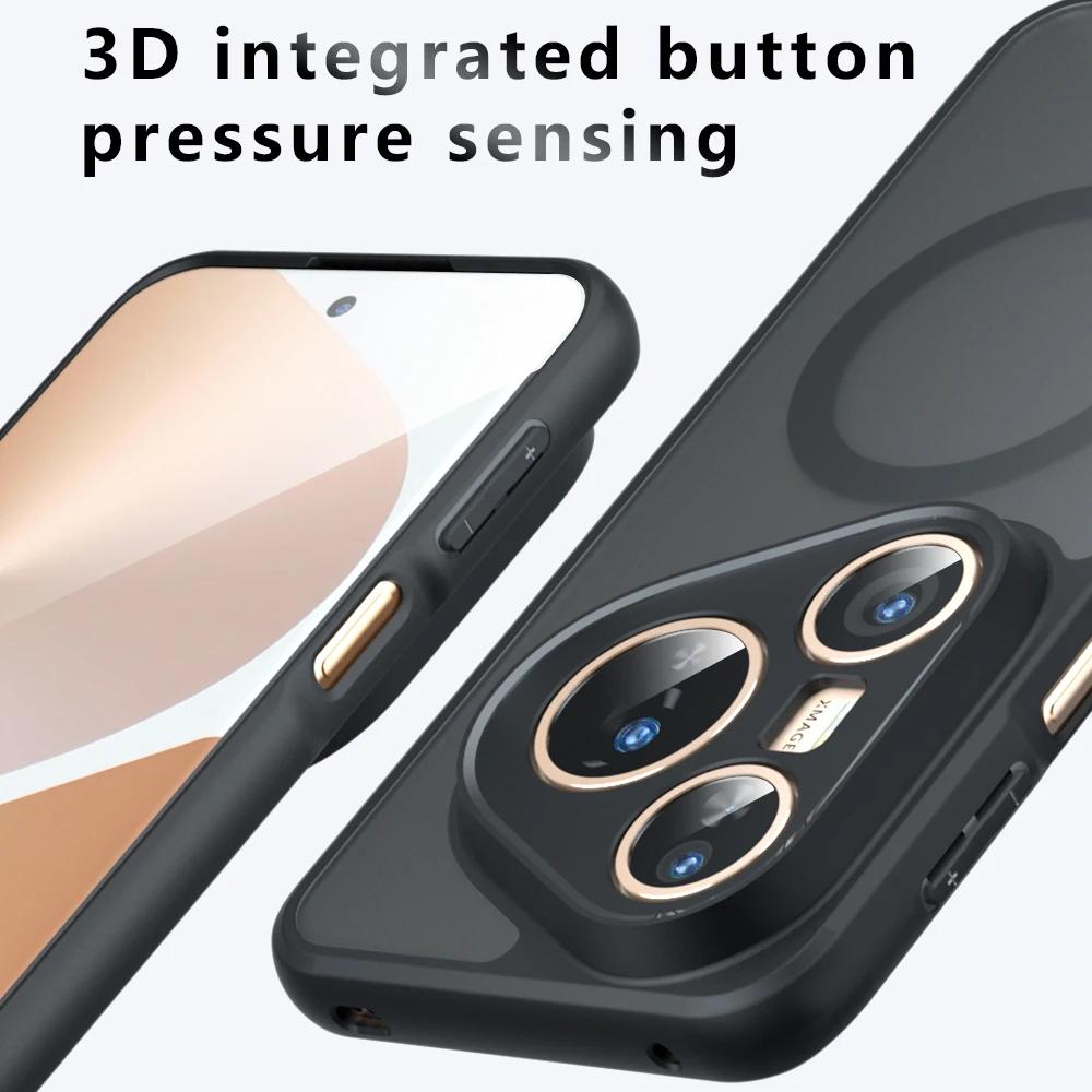 For Magsafe Magnetic Matte Case for HUAWEI Pura 80Pro Plus Shockproof Hard Bumper Wireless Charging Cover Funda for Pura 80Ultra