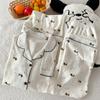 Dachshund Polka Dot Premium Cloud Cotton Pajamas Women'S Summer Short-Sleeved Casual Loungewear Three-Piece Set