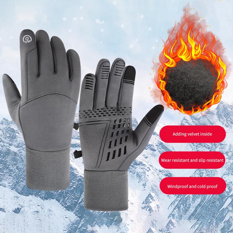 1Pair Men's Winter Touchscreen Gloves, Waterproof, Anti-Slip Tactical Gloves For Cycling, Fitness, Hiking, Outdoor Training