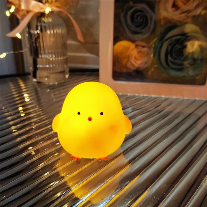 Cute Chick Night Light Soft Warm Glow Bedside Sleeping Lamp Lovely Cartoon Room Decor Perfect Birthday Christmas Holiday Gift