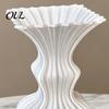 Stylish Planter for Flowers Vintage Hydroponic Flower Vase, 3D Printed Vertical Ridged Curvy Minimalist Modern Vase Balcony Sculptural Tabletop Decor