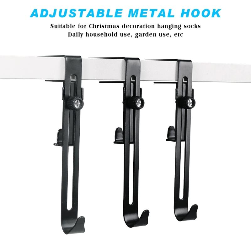 Expandable Mantels Hook For Holiday Decorations Nonslip Practical Iron Stocking Hanger Nonslip Iron Wall Hook