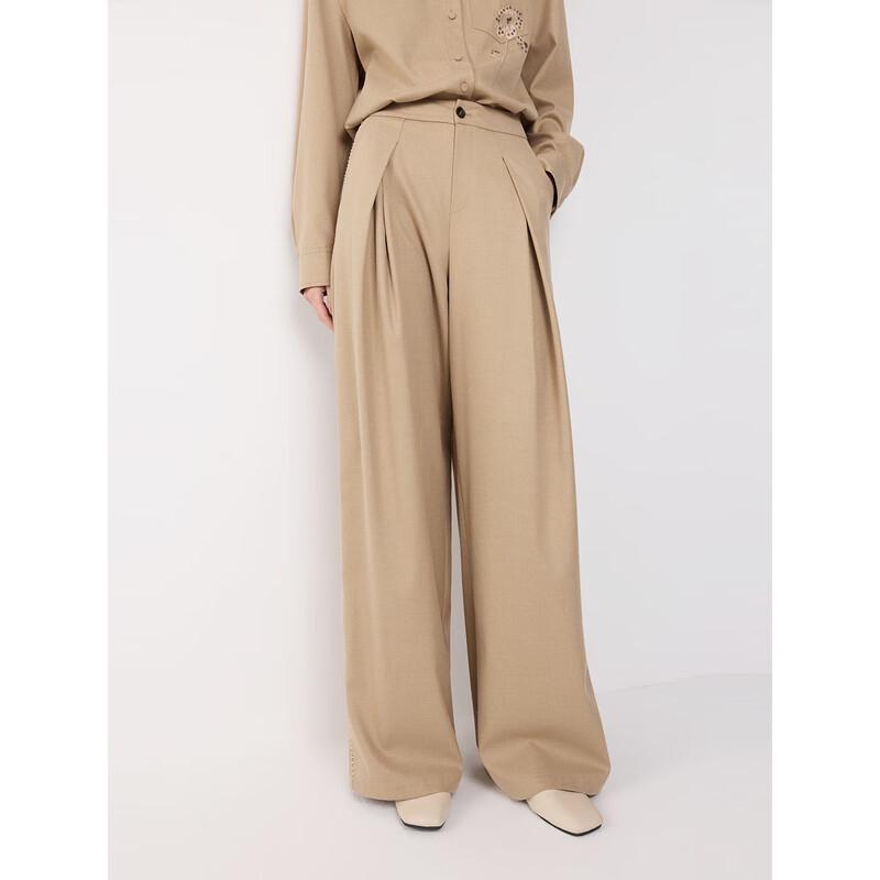 ELLE Women s Brushed Contrast Wide-Leg Commuter Pants XL