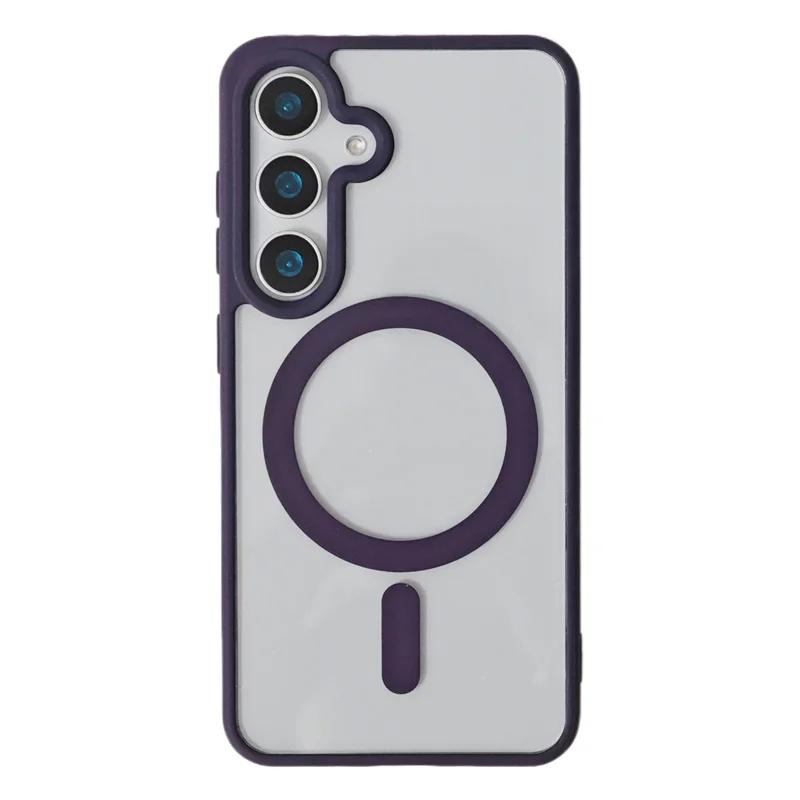 

Прозрачный акриловый жесткий ПК магнитный чехол для Samsung Galaxy S25 S24 S23 FE S22 Plus Ultra для Magsafe однотонная рамка задняя крышка For Samsung S22