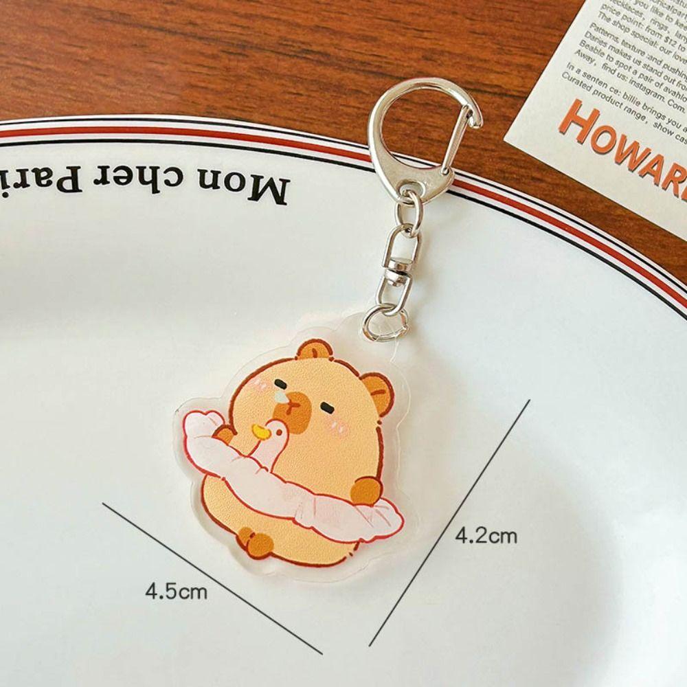New Kapibala Capybara Keyrings Acrylic Animal Cute Pendant Keys Accessories