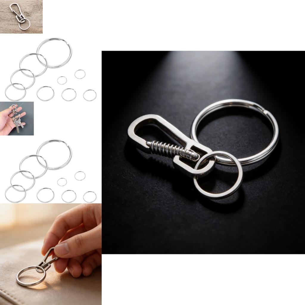 Metal Keychain Rings With Double Loop Nickel Finish For Key Holder Collection