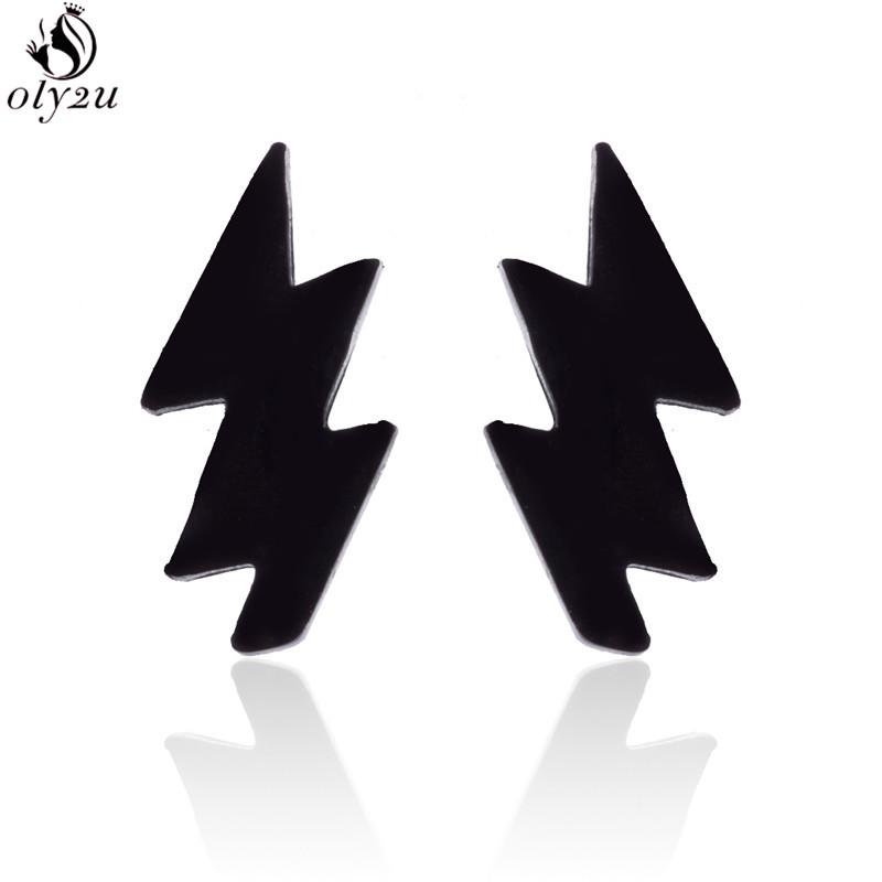 Punk Stainless Steel Lightning Earring for Women Sun Piercing Jewelry Cool Girls Personality Earrings Gifts Accessories