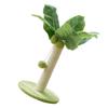 Cat Scratching Post 12.6in High 9.8in Base Hanging Balls Green Leaves Sisal Hemp Cat Scratcher for House Bedroom Indoor
