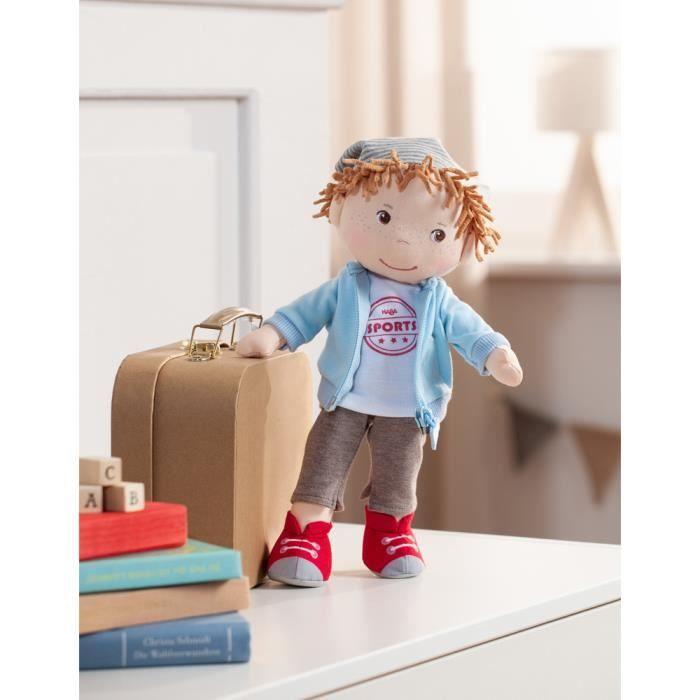 Poupée En Peluche - HABA - Haba Arne - 29 Cm - Coton/Polyester - Beige/Rouge/Bleu