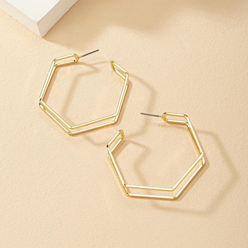 Korean Geometric Retro Earrings: Women's Cold Style Studs