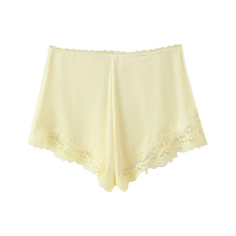European & American 2025 Women's Elegant Real Silk Lingerie-Style Top with Shorts