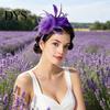 Leggera Fascia per Capelli con Piume Donna Fascia Floreale Retrò Rete con Piume Fascintor per Tea Party Accessorio Capelli per Feste Cocktail Comoda