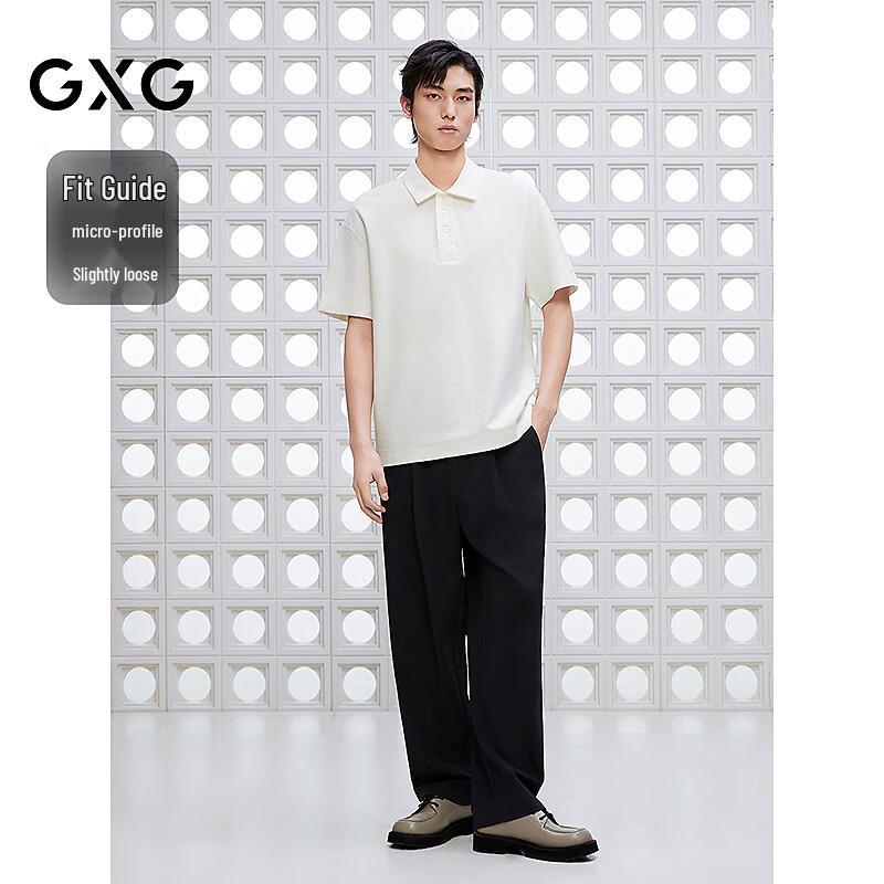 GXG Men's Textured Twill Embroidered Short-Sleeve Polo Shirt