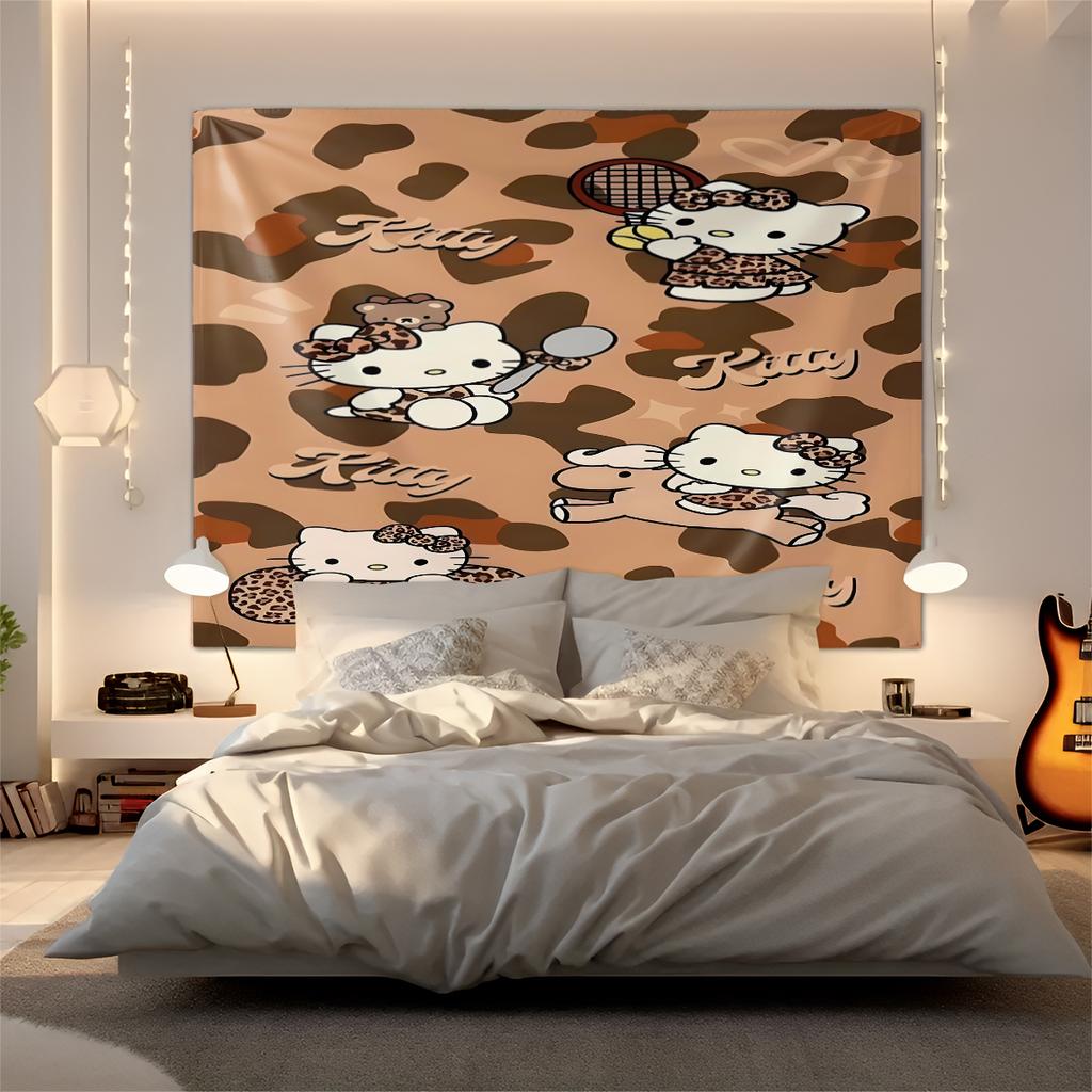 Hello Kitty Tapestry Wall Hanging Kawaii Aesthetic Room Decor Cute Wall Art for Bedroom Dorm Teen Girls