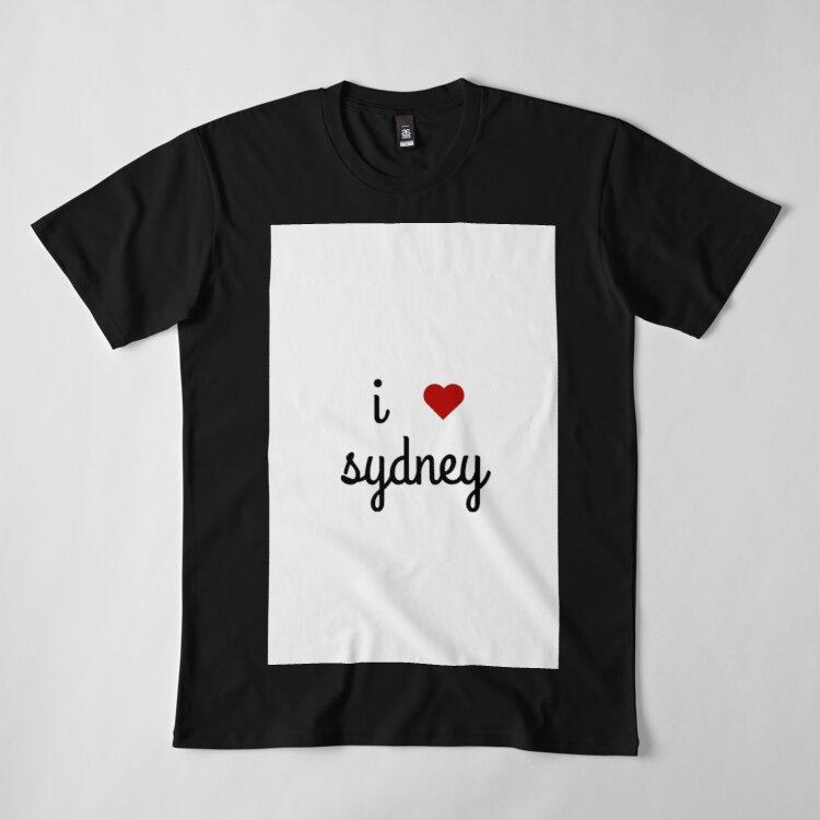 Buy Men Premium Cotton Harajuku TShirt I LOVE SYDNEY Print Tees Funny Style Round Neck Cotton