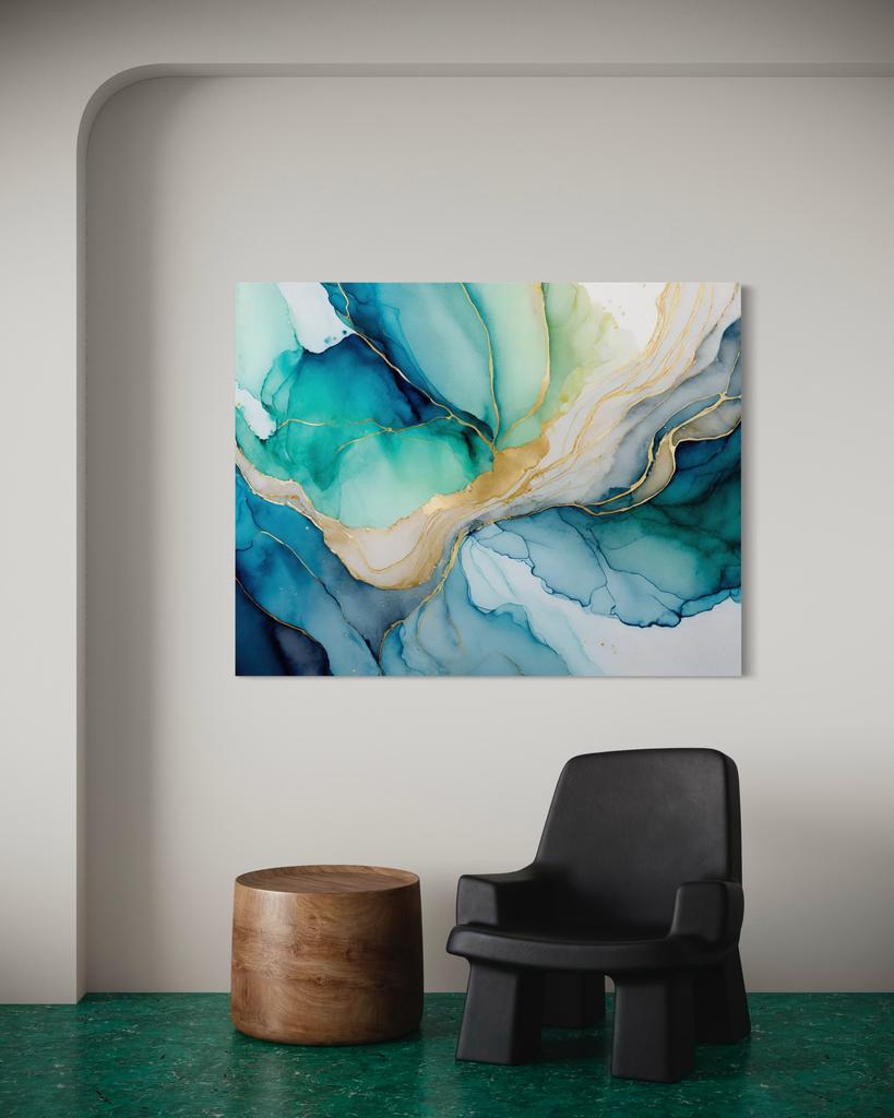 Canvas Print, Watercolour Abstraction Blue