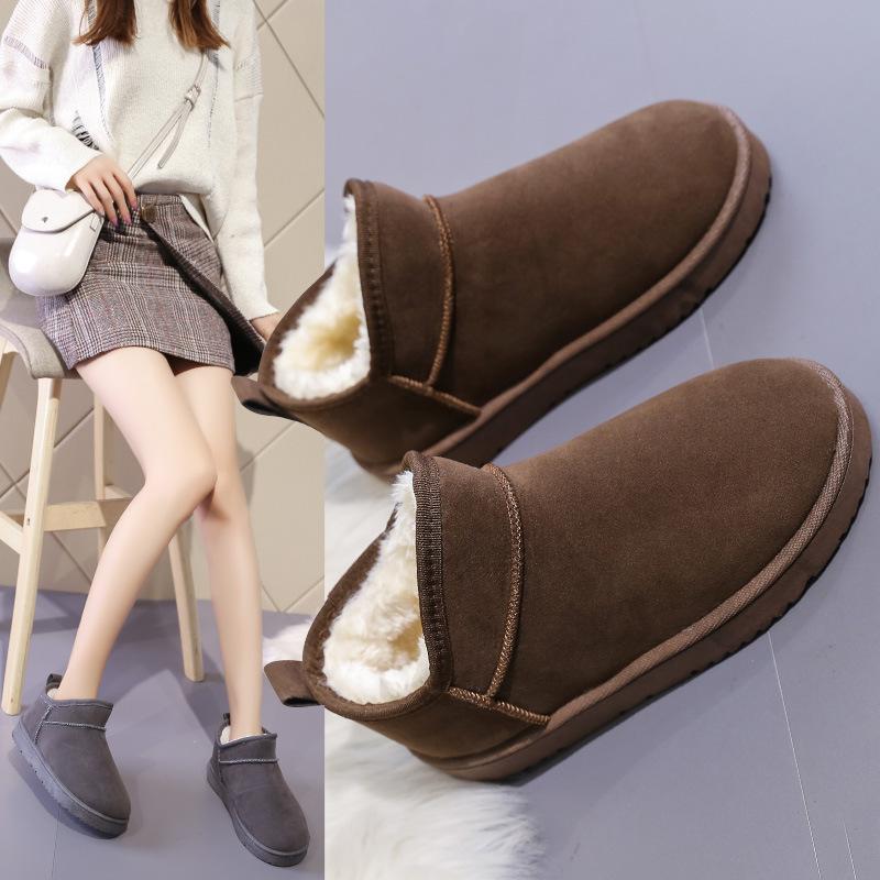 Fashion 2024 Platform Boots Winter Ankle Flat Women Snow Boots Suede Plush Warm Casual Thick Shoes Outdoor Walking Footwear 36-41