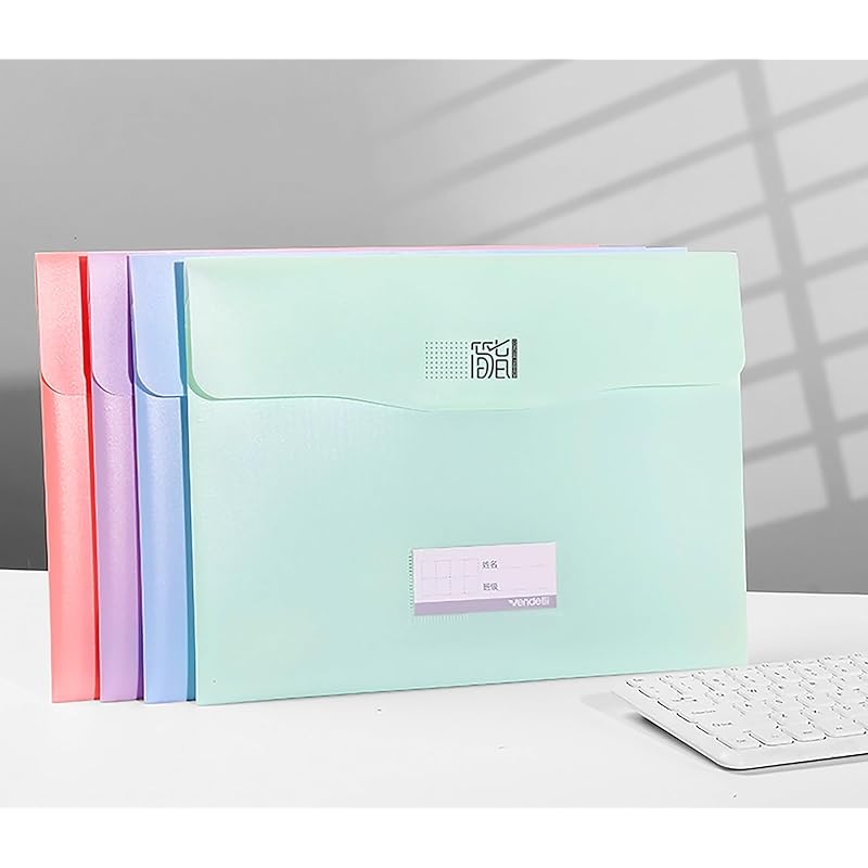 

GLUN 11 Pockets File Organizer with Flap, Document Organizer, Folder with Hazy Pink Colour Pouch for School, Home & Offi розовый