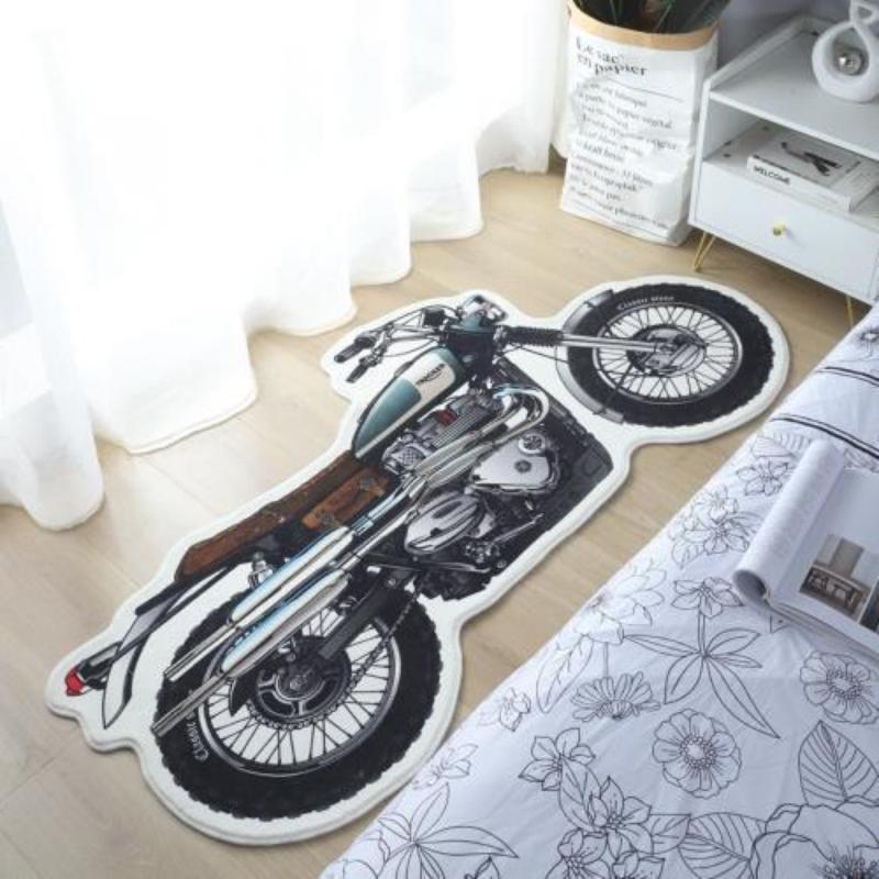 Home bedroom carpet irregular motorbike shape carpet fashion personality lambswool bedroom non-slip carpet