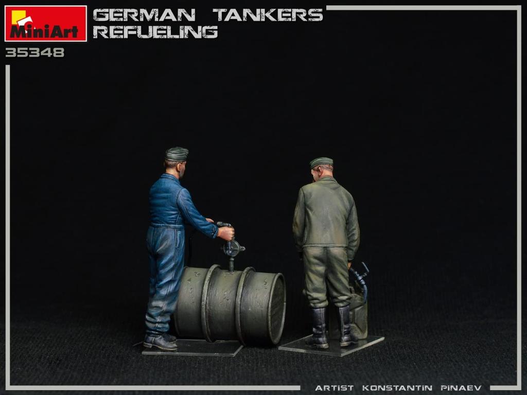 Miniart Scale German Refueling Tank of Includes 2 Drums and 4 Oil Plastic Model Kit MA35348 1/35 (Set 2, Cans)