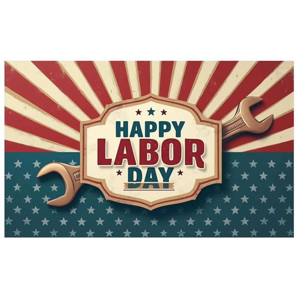 Holiday Background Retro Style Patriotic Banner Red Blue White Color Scheme Event Banner for Indoor Decoration Event Decoration