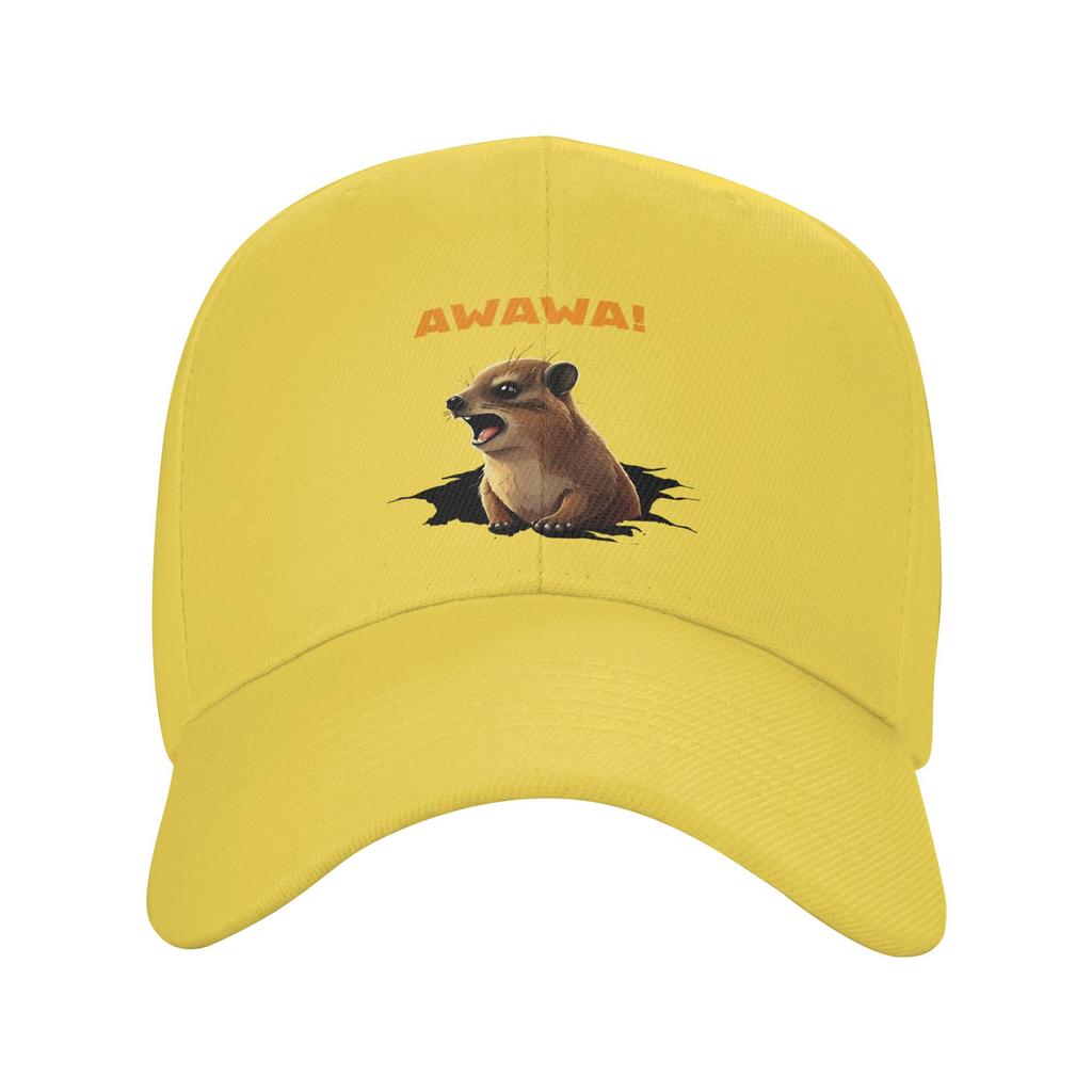 Rock Hyrax Lover Awawa Funny Groundhog Dassi Baseball Cap  UnisexTeens Custom Hats Summer Fitted Sport Sun Visor Snapback Cap