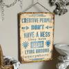 Creatives Quote Metal Sign - Yellow Tinplate Metal Painting Art Wall Art Deco Office, Home, Farmhouse, Bathroom, Bar