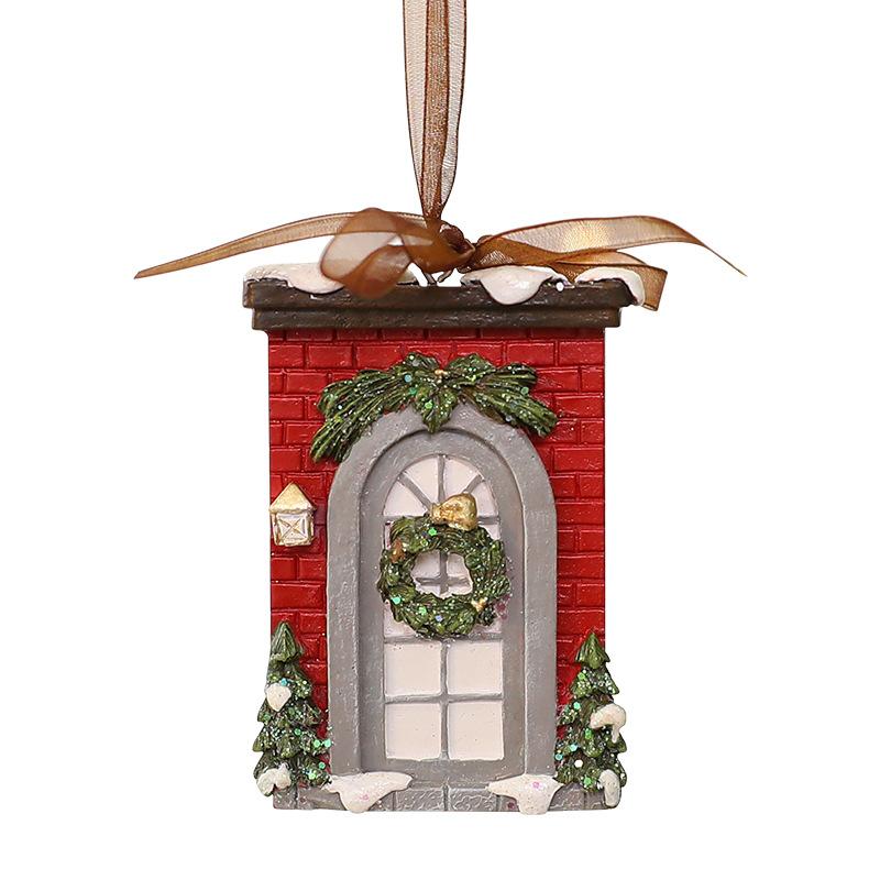 Vintage Christmas Ornaments Set, 3D Resine Bell & Tree Hanging Decor with Classic Design for Xmas Tree, Home, Gift