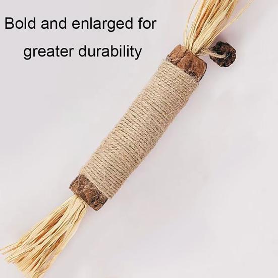 2Pcs Silvervine Sticks Cat Toys, Natural Kitten Teething Chew Toys, Sisal Wrapped Catnip Toys for Kittens & Cats, Wooden Teeth Cleaning Tool for