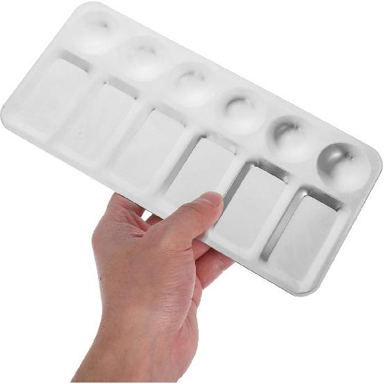 2pcs Stainless Steel Palette Watercolor Pigment Trays Color Mixing Plates Makeup Mixing Palette Watercolor Drawing Paint Trays Metal Pigment Plates