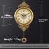 Metal Brass Living Room Wall Clock, a Modern Designer's Creative Decoration, American-style Silent Clock