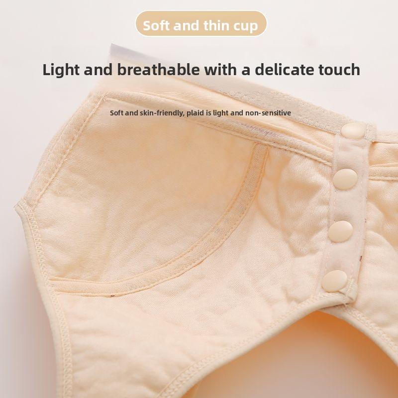 Plus Size Cotton Bra for Mature Women Soft Thin Cup Front Closure Wireless Tank Top Printed Bra Comfortable Full Coverage Supportive Underwear