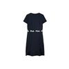 Fila Logo Print Waist-Defining Sports Fashion Casual Short Sleeve Dress Women Dresses Legendary-Blue F11W138304F-NV