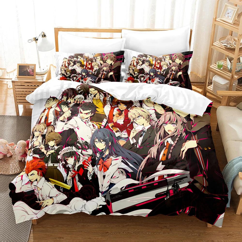 Fashion 3D Print Anime Game Danganronpa Bedding Set Double Twin King Duvet Cover Comforter Pillowcase Boys Girls Adults Bedroom