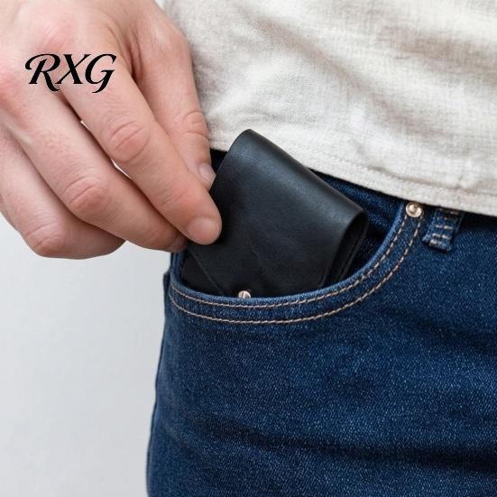 Hand-stitched Faux Leather Wallet Slim Wallet, Retro Snap Button Bifold Distressed Portable Card Holder for Men Women