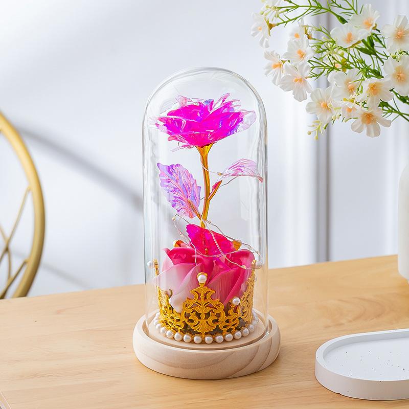 Led Rose Decoration Light Exquisite Desktop Decorative Light Valentine'S Day Gift Lamp High Fidelity Artificial Flower Ornament