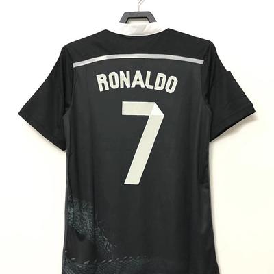 14-15 Królewski Ma Czarny Smok Koszulka C Robert Benzema Ramos J Luo Garnitur Piłkarski Trend Styl Retro