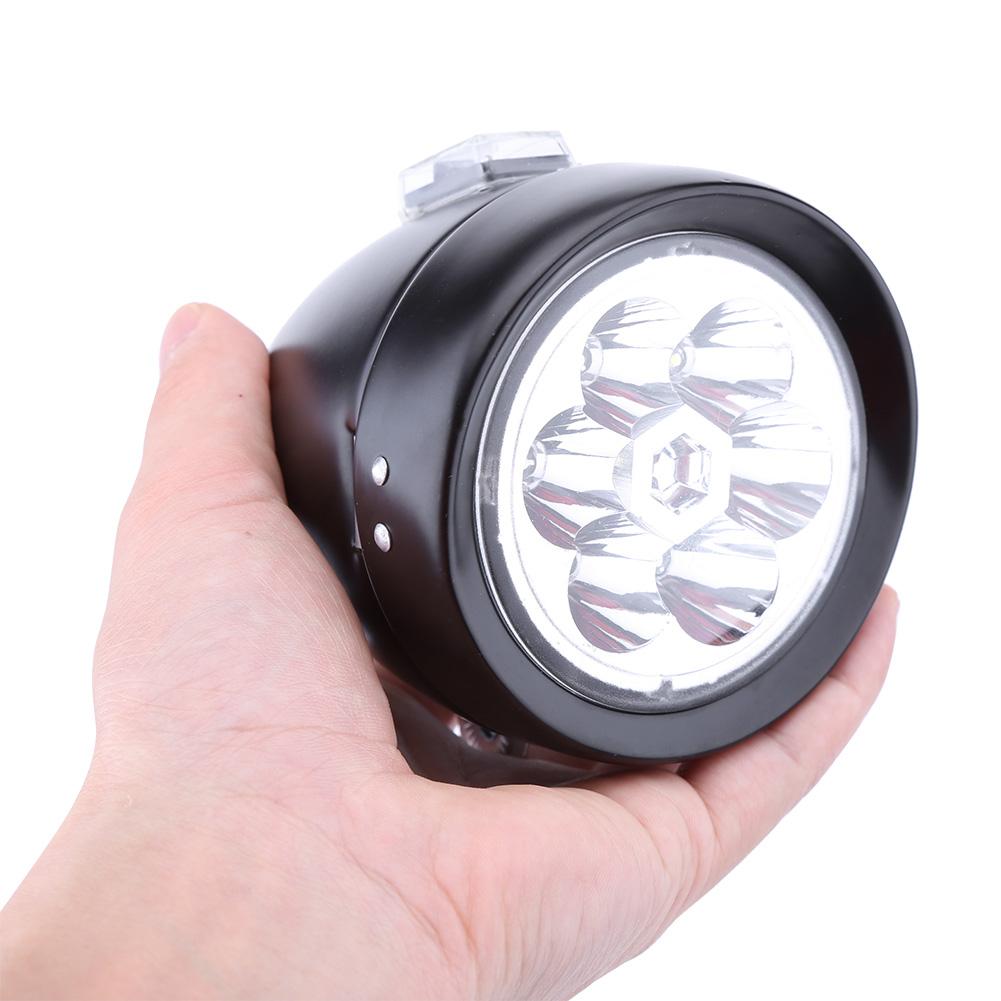6 LED Vintage   Bike Front Light Headlight Flashlight Headlamp With Bracket Black