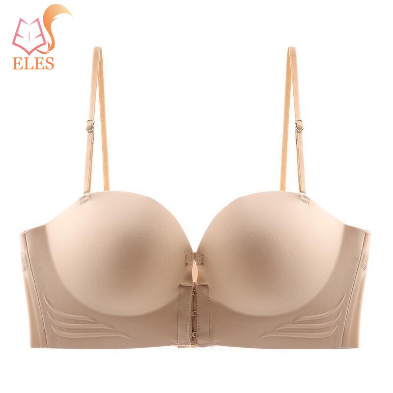 Push-up Bra Thickened Sponge Front Buckle Bra Women's Sexy  Spaghetti Straps Push-up Underwear Bras