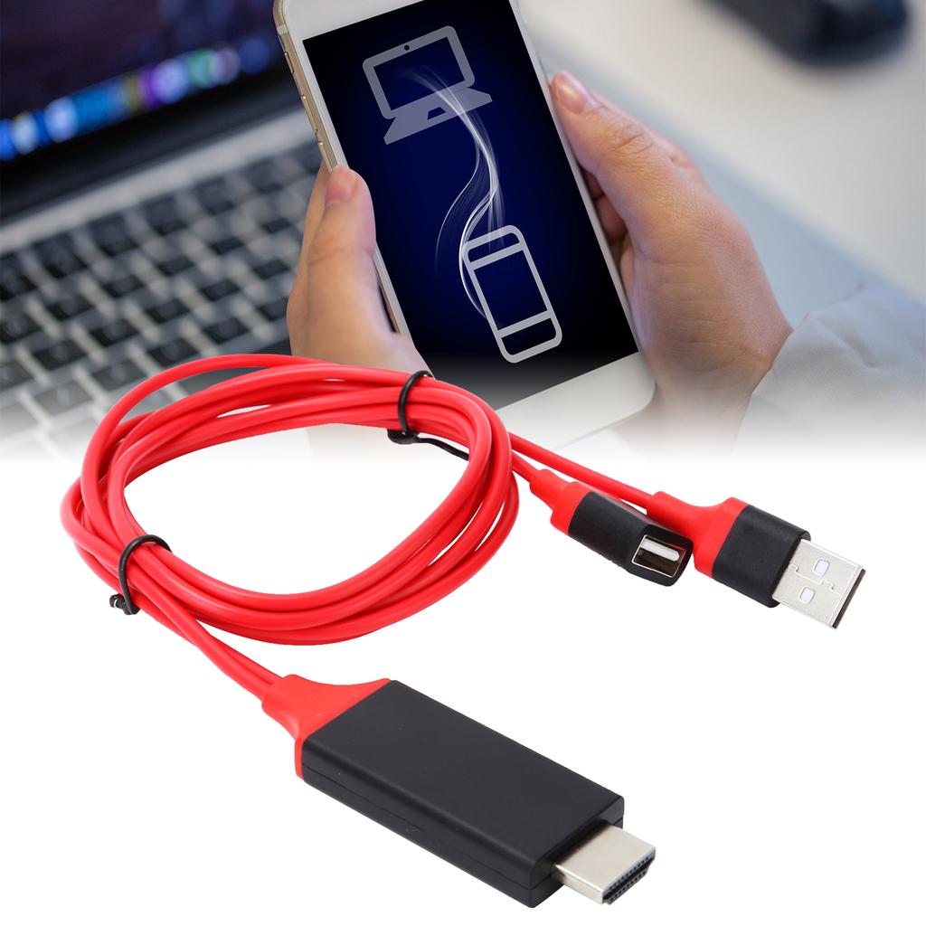 1080p TypeC Mobile Phone To HD Multimedia Interface Cable USB Adapter for IOs Android(Red )