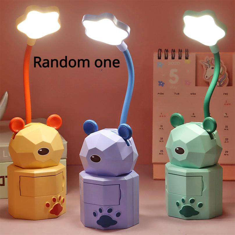 1pcs Cute Animal LED Desk Lamp Foldable Dimmable Table Light Temperature Adjustable Learning Portable Lamp