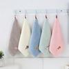 10pcs Pure Cotton 32 thread Small Square Towel 25*25 Cartoon Embroidery Plain Color Hook Square Towel