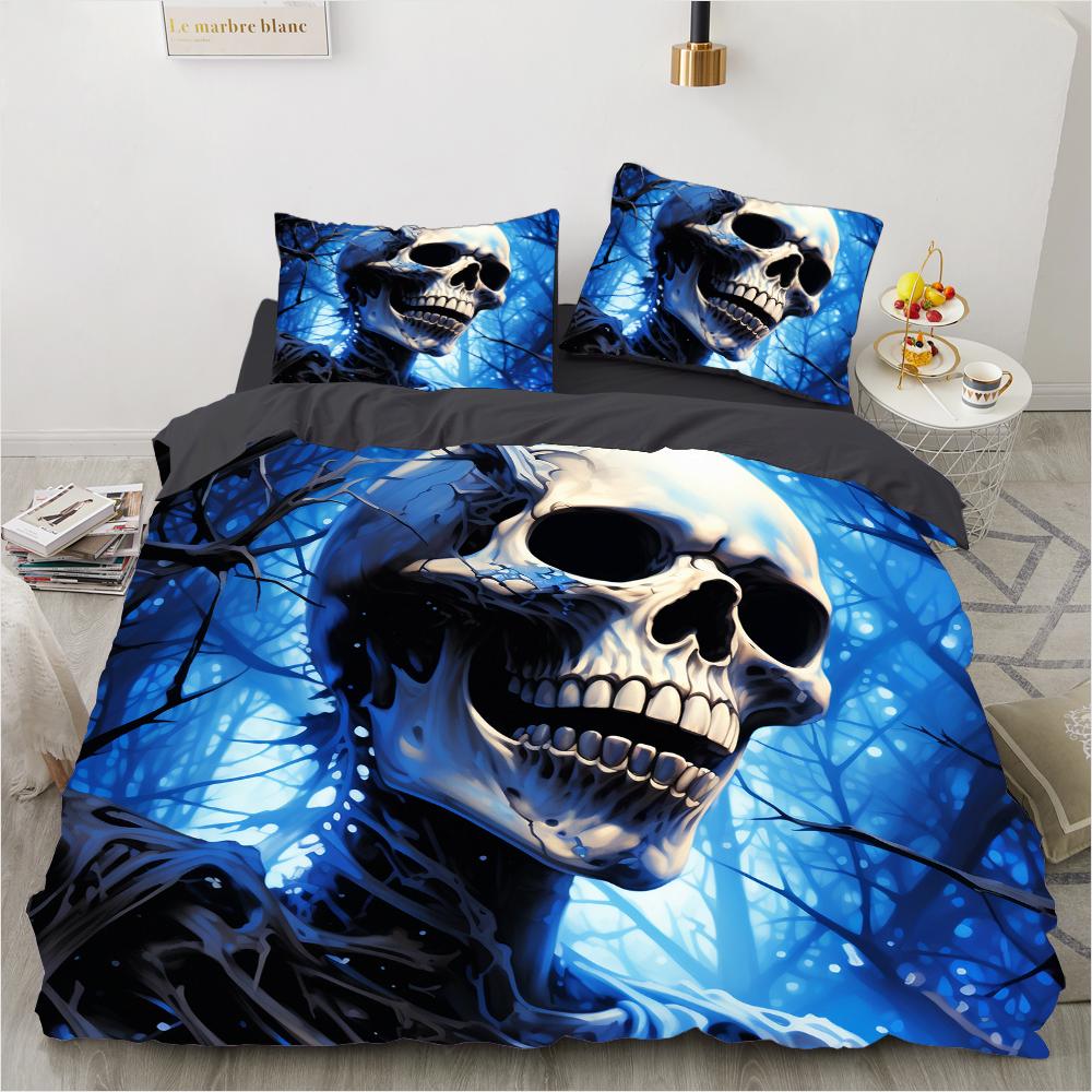 Rose Skull Bedding Set Famous Anime Duvet Cover Sets Comforter Bed Linen Twin Queen King Single Size Dropshipping Gift