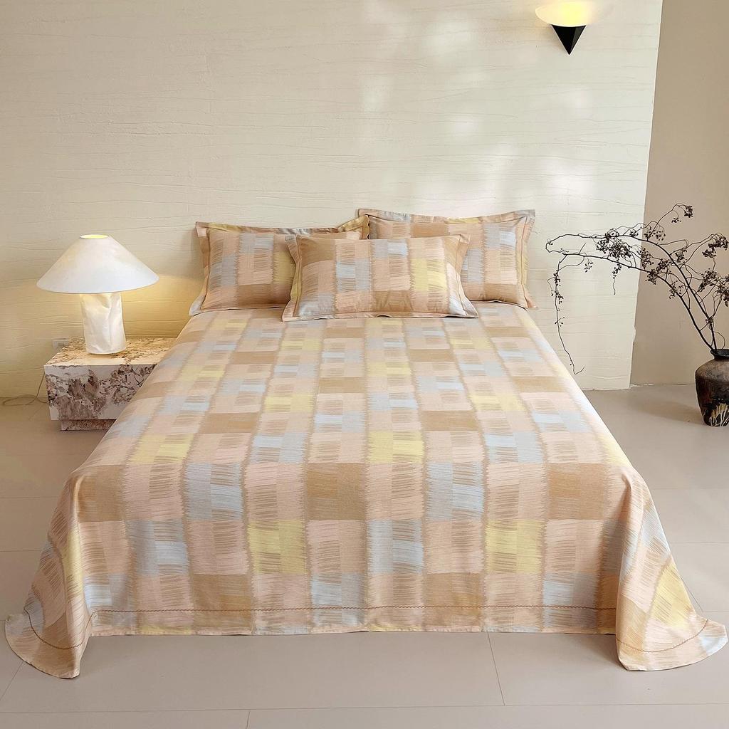 Premium 100% Long-Staple A-Grade Pure Cotton Satin Bed Sheet for Dorms