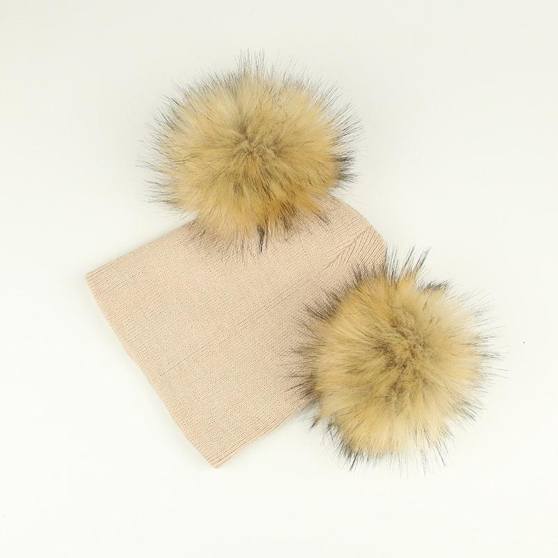 

Шапка вязаная для малышей, девочек и мальчиков, теплая шапка с ушками, детские зимние вязаные шапки one size бежевый