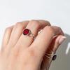 Round Garnet Gemstone Ring, Handmade Designer Ring, Gift For Her, Birthday Jewelry, Statement Ring, Wedding Gift