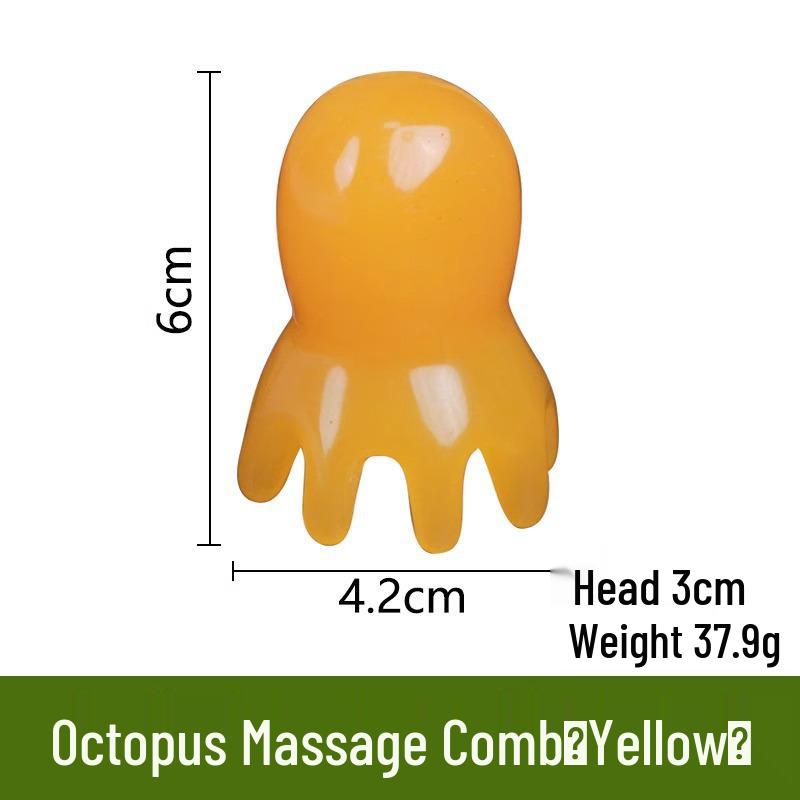 Octopus Scalp Massager Comb – Portable Gua Sha Head Therapy Tool with Wide Teeth