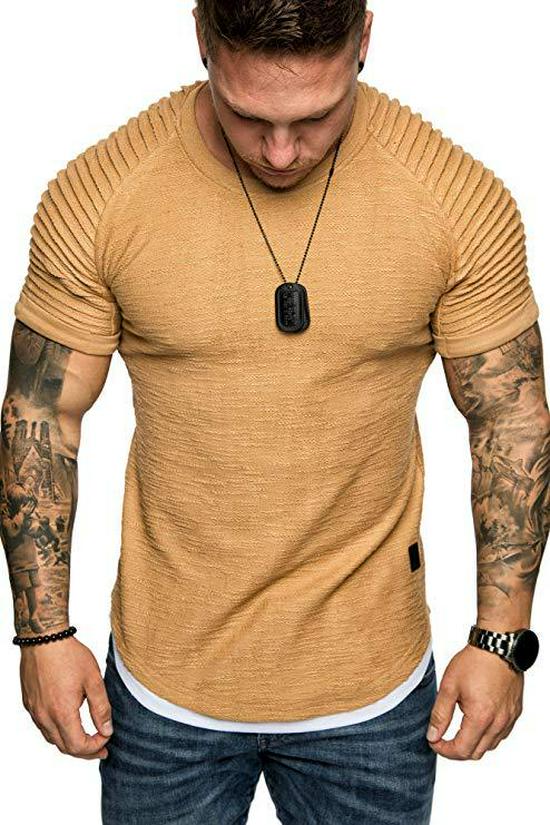 

Men s Casual Solid Color Short Sleeve Summer T-shirt M